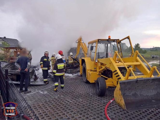 Pożar blaszanego warsztatu na ul. Ruchu Oporu w Bojszowach Nowych