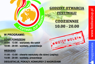 Festiwal Zup Świata 22 IX - 1 X Międzynarodowe święto smaków i zdrowia