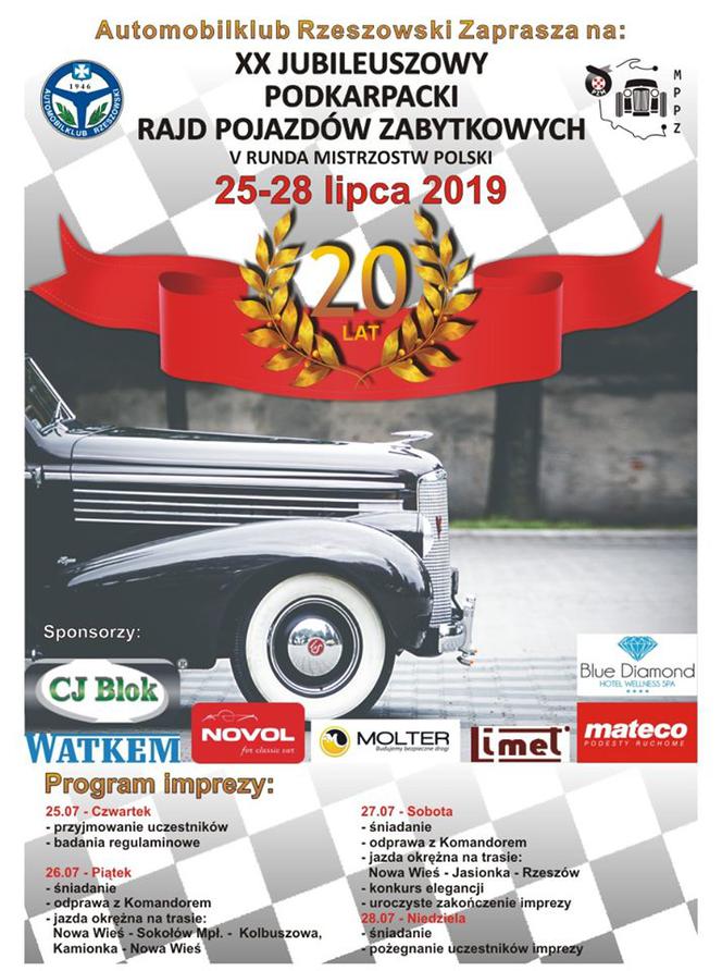 XX Podkarpacki Rajd Pojazdów Zabytkowych (plakat)