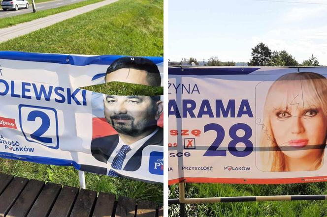 Zniszczone plakaty wyborcze w Rzeszowie