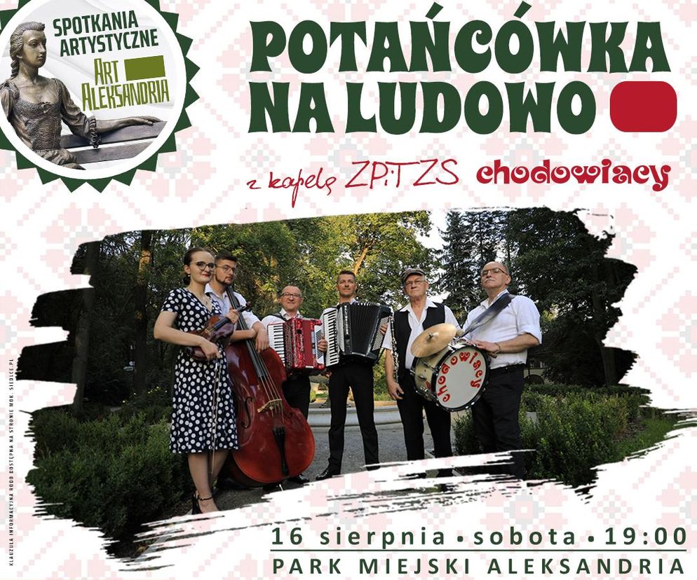 Potańcówka na ludowo z kapelą zespołu „Chodowiacy” już 16 sierpnia w parku Aleksandria