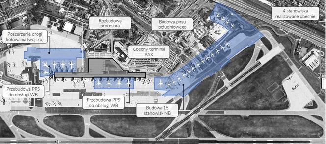 Wstępna koncepcja rozbudowy Lotniska Chopina w Warszawie