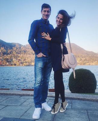 Anna i Robert Lewandowscy w Alpach