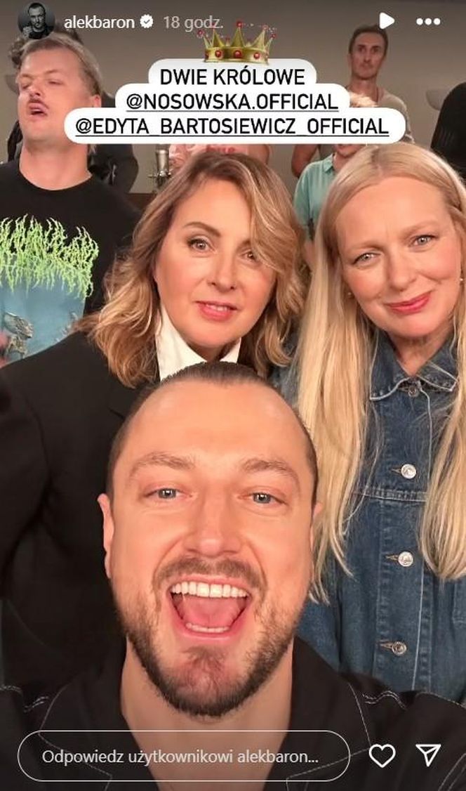 Alek Baron, Edyta Bartosiewicz, Katarzyna Nosowska, Błażej Król na nagraniu "Moja i twoja nadzieja"