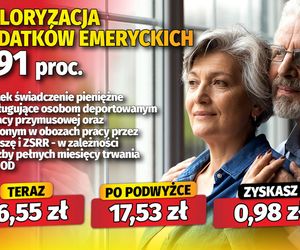 Waloryzacja dodatków emeryckich 5,91 proc.