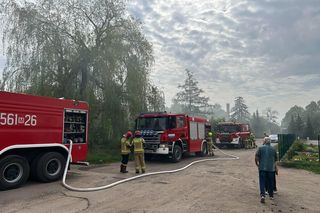 Pożar opon w podwarszawskim Mysiadle