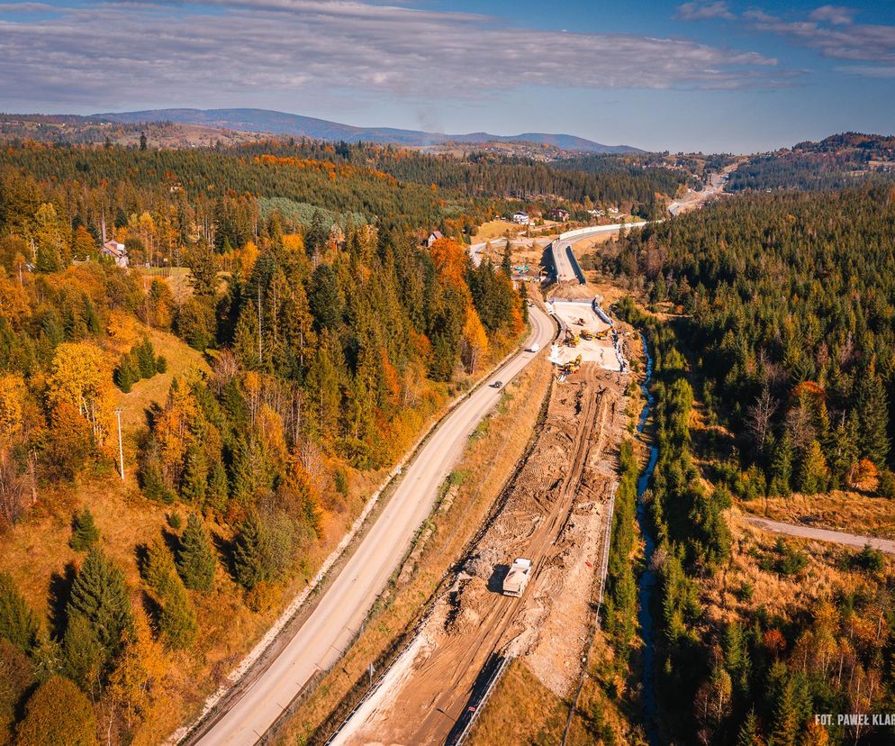 Naprawa osuwiska na S1 w Lalikach