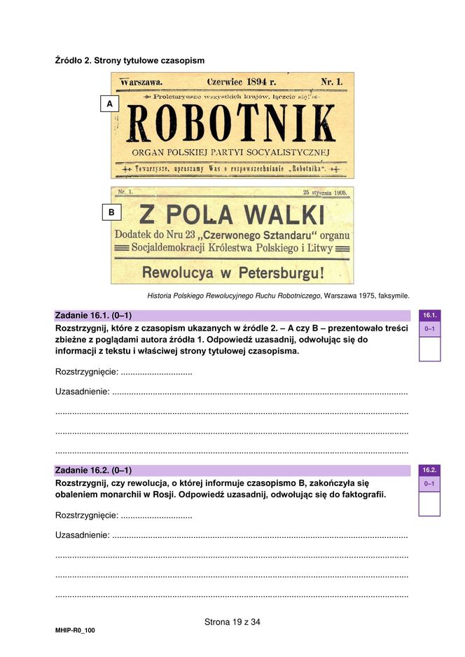 Matura historia 2025: Odpowiedzi i arkusze CKE [19.05.2025] nowa formuła 2023	