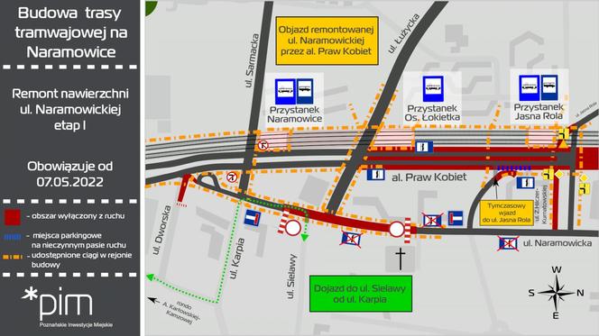 Kolejne utrudnienia: Wyłączenie z ruchu i remont ul. Naramowickiej