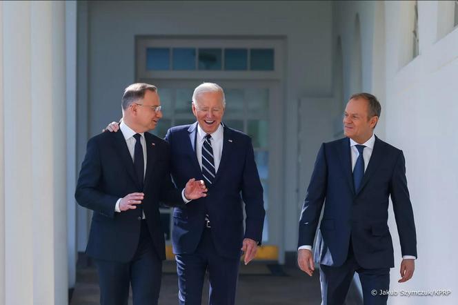 Andrzej Duda i Donald Tusk w Białym Domu