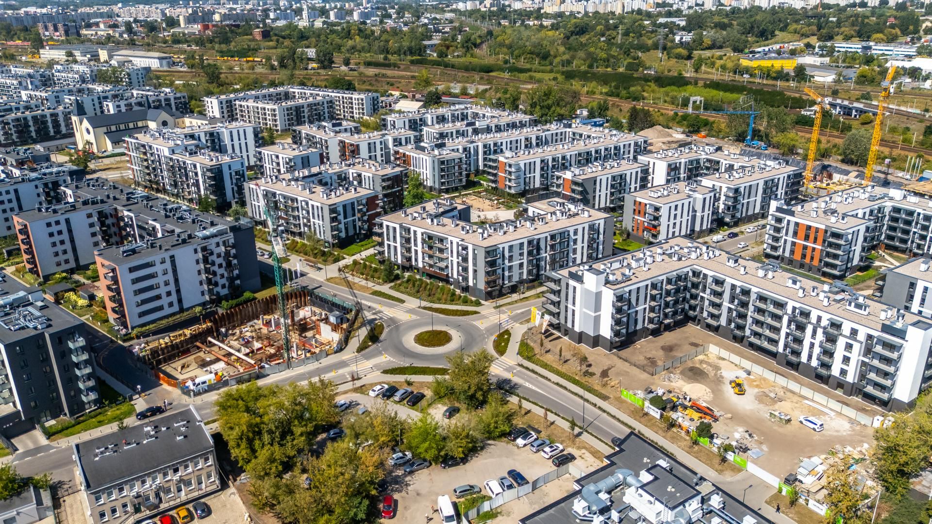 Nowe osiedla na pograniczu Kamionka i Grochowa w Warszawie