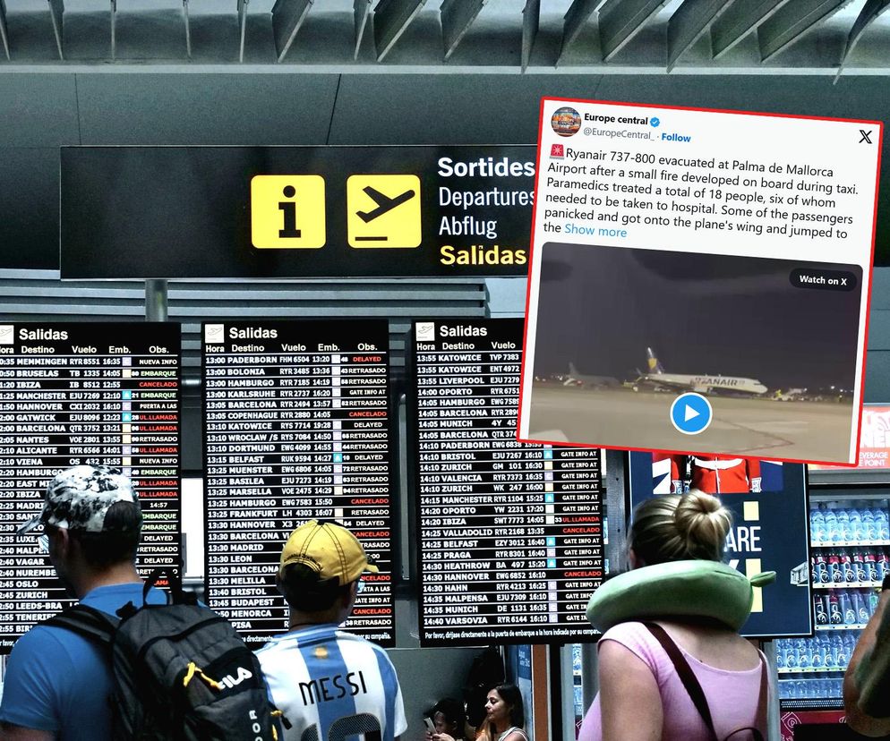 Ewakuacja samolotu Ryanair na Majorce