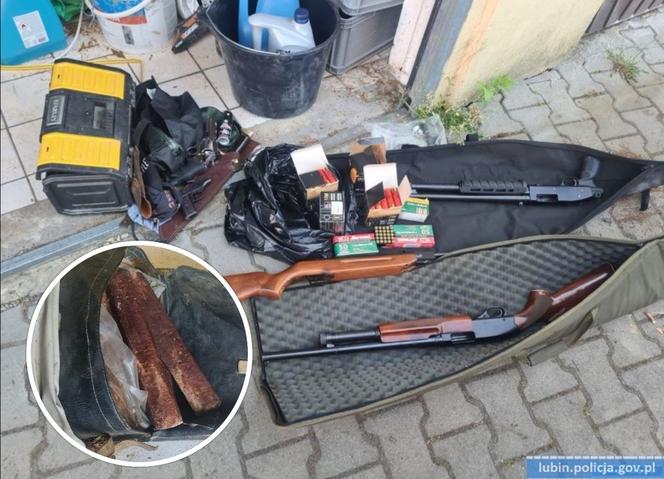 Arsenał w garażu Lubinie. Sąsiedzi 46-latka byli narażeni na ogromne niebezpieczeństwo