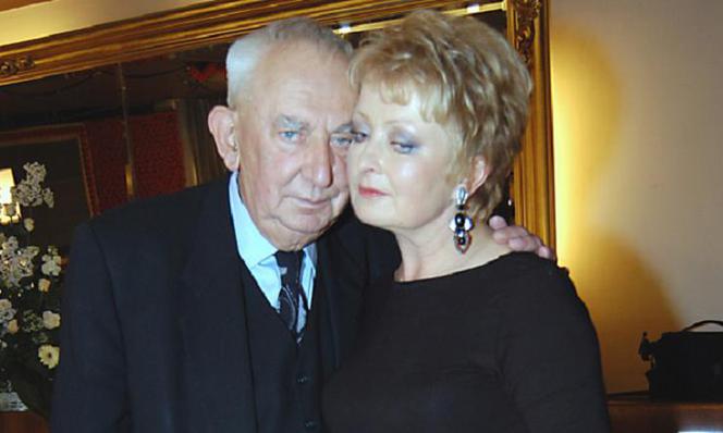 Magdalena Zawadzka i Gustaw Holoubek