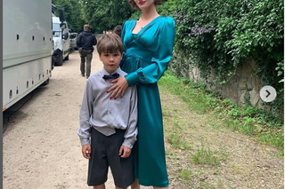 Dominika Kachlik jako Janina Markowska na planie serialu Erynie