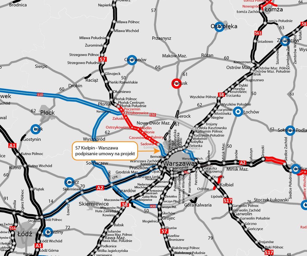 GDDKiA rusza z projektowaniem północnego wylotu S7 z Warszawy