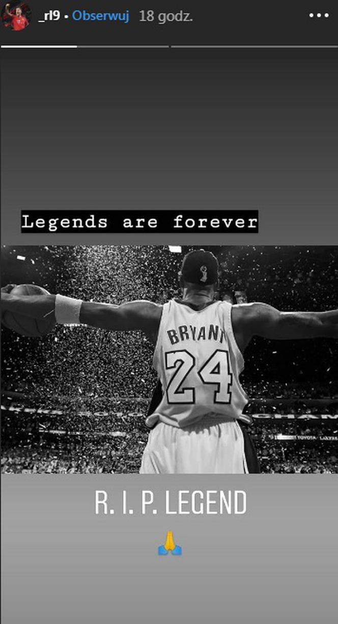 Kobe Bryant na Instagramie Roberta Lewandowskiego