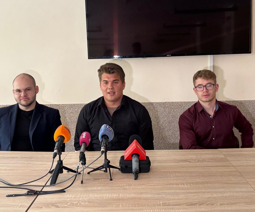 Konferencja prasowa przedstawicieli Samorządu Studetnów nowosądeckiej ANS