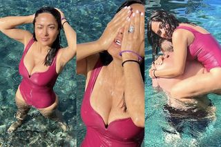 Salma Hayek prezentuje wdzięki w kostiumie kąpielowym. Wygląda jak dwudziestolatka
