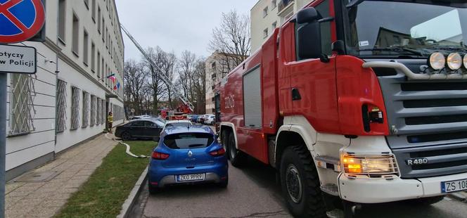 Pożar w komendzie policji w Koszalinie