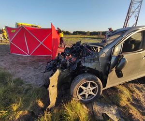 Kierowca zginął po zderzeniu z ciężarówką. Droga całkowicie zablokowana