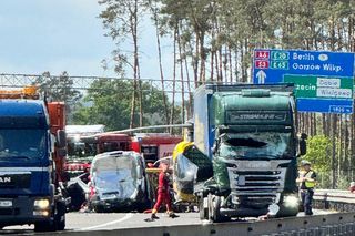 Wypadek na autostradzie A6