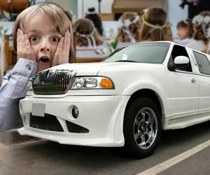 Limuzyna zablokowała ruch pod kościołem. Luksusowa pierwsza komunia w Poznaniu