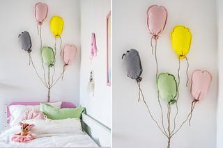Kolorowe balony miękkie jak poduszki. Pomysł na dekorację pokoju malucha