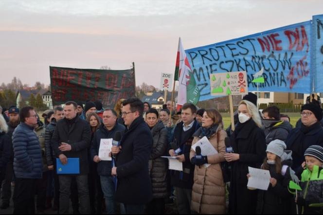 Protest mieszkańców przeciwko spalarni śmieci 