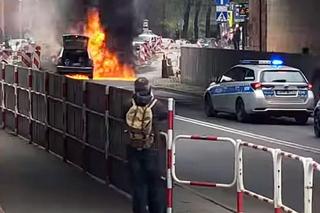 Pożar w centrum Mysłowic. Płomienie i słup dymu