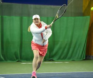 Katarzyna Niezgoda i ukochany rozgrzali kort! Spódniczka kusa, za to mimika na bogato