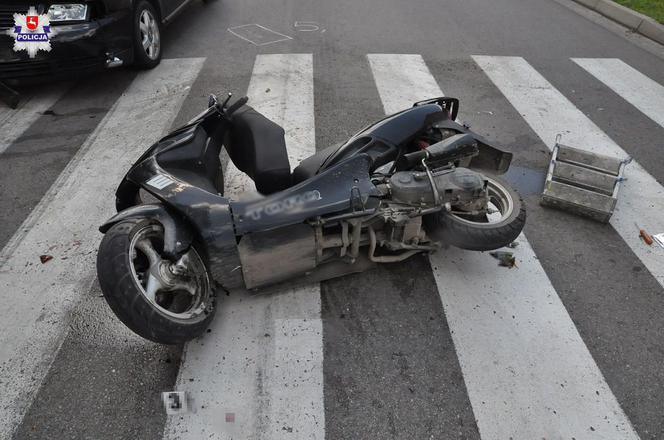 Kierujący skuterem rąbnął w Audi A3. Prowadził mając 2,6 promila alkoholu