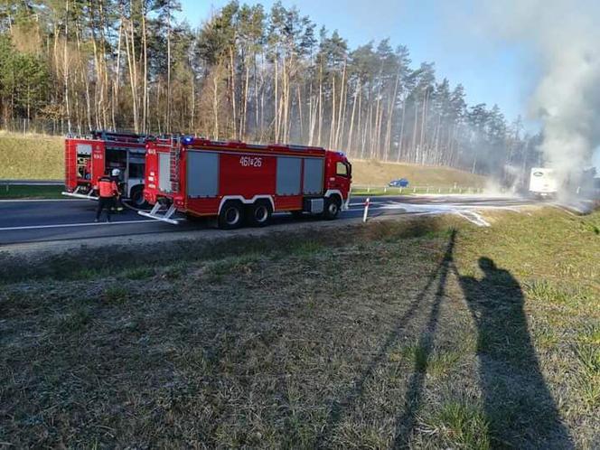 Pożar dostawczaka na S8