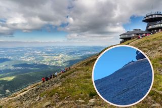 Nieodpowiedzialne zachowanie matki w górach. Wchodziła z dzieckiem po stromym zboczu Śnieżki