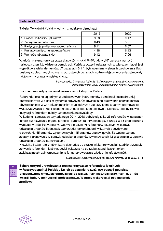 Matura 2023 WOS rozszerzony - arkusze CKE formuła 2023