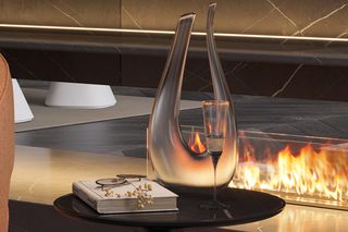 Stylowe wnętrze z biokominkiem