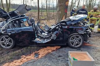 Kierowca Mercedesa uderzył w drzewo