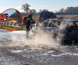 BMW płonęło jak pochodnia. Groźne zdarzenie na autostradzie A4