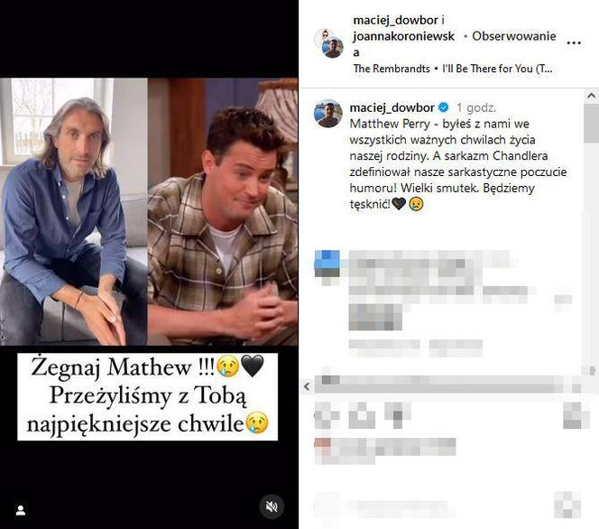 Joanna Koroniewska i Maciej Dowbor śmieszkują po śmierci Mathew Perry'ego.