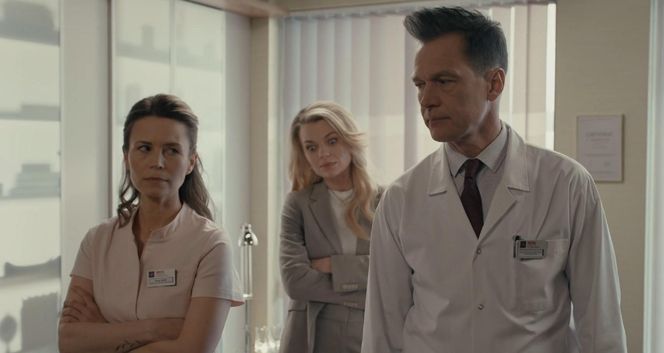 	Na dobre i na złe odc. 957. Andrzej Falkowicz (Michał Żebrowski), Kinga (Magdalena Kumorek), Agata Woźnicka (Emilia Komarnicka)