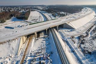 Budowa Autostrady A2 do Siedlec w zimowej scenerii. Galeria zdjęć z lotu ptaka
