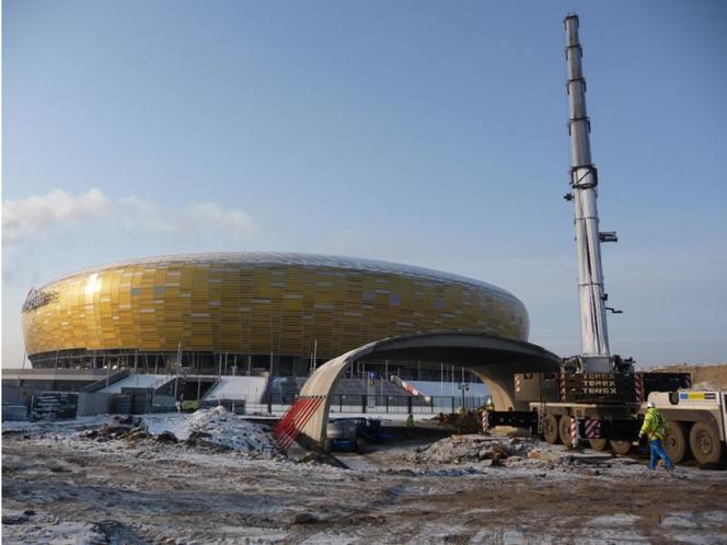 Tunel do stadionu PGE arena Gdańsk - budowa 