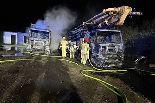 Nocny dramat pod Warszawą. Spłonęły dwie ciężarówki