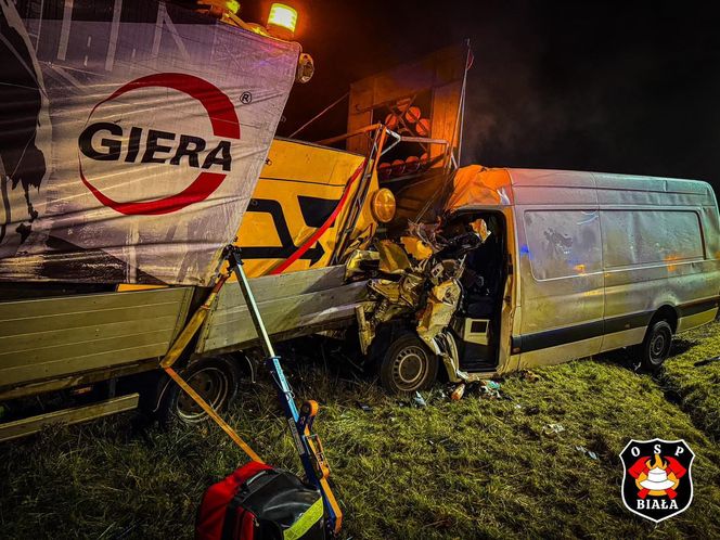 Wypadek na autostradzie A1 w Szarlejce