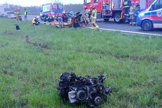 Tarnów. Zderzenie ciężarówki z osobówką na autostradzie A4
