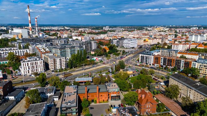 Kępa Mieszczańska we Wrocławiu - widok z drona