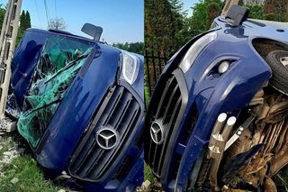 Bus wypadł z drogi i uderzył w słup. Pojazdem jechało 9 osób