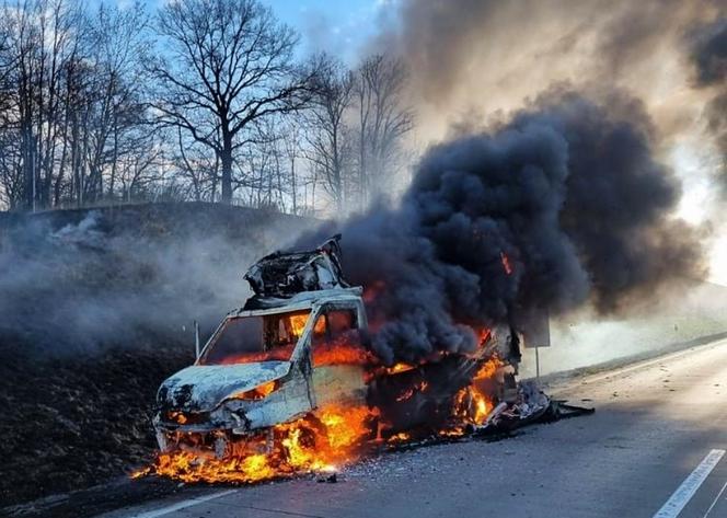 Najpierw pożar, potem wypadek. Potężny korek na autostradzie A4 