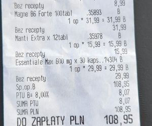 Paragony grozy z turystycznych aptek