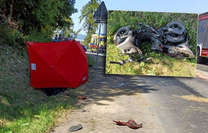 Wola Łagowska. 72-letni motorowerzysta nie żyje. Zderzył się z fordem 32-latka [ZDJĘCIA].